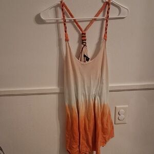 Ocean Drive Cream and Orange Backless Camisole